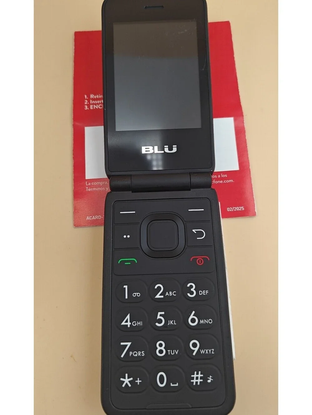 BLU Flex 8GB Tracfone Prepaid Flip Phone Black New Ready to Activate
